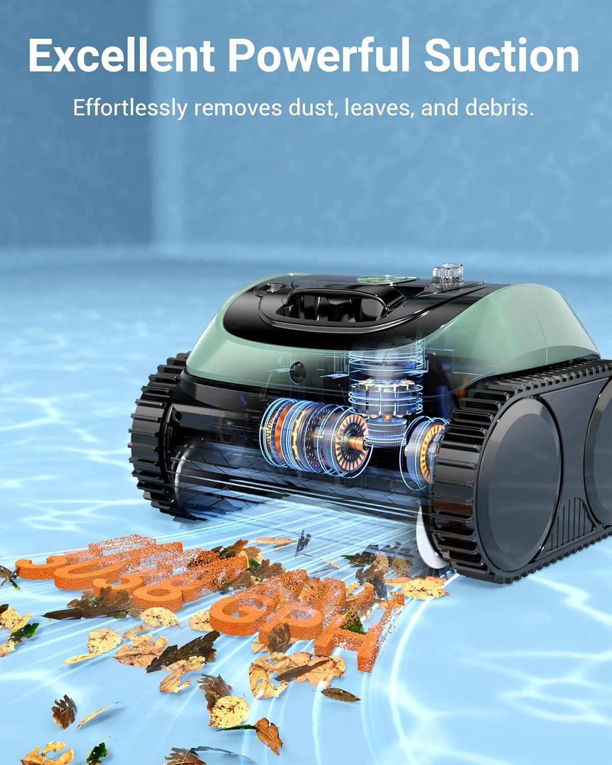 track & App Cordless Robotic Pool Cleaner Vacuum Floor Wall Waterline Self-Park