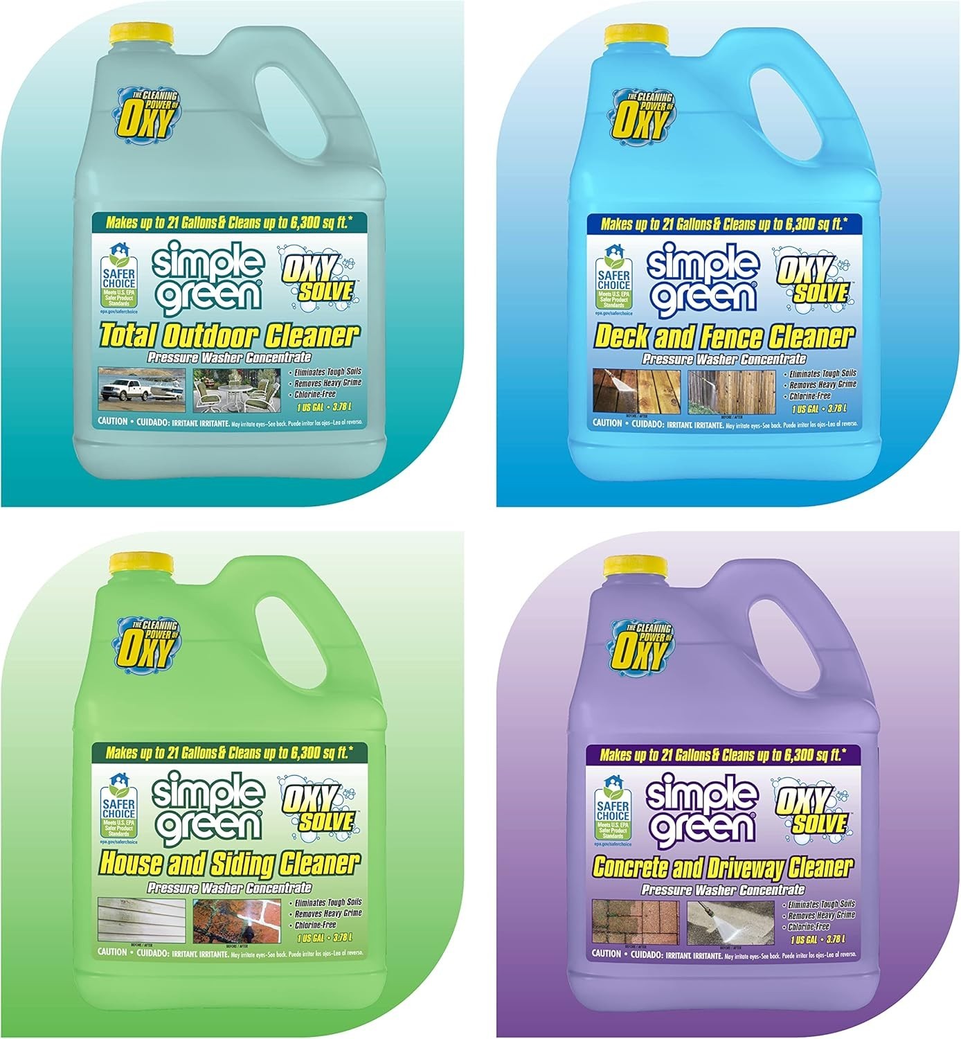 Outdoor Cleaner Concentrate Pressure Washer Eco-Friendly Bleach Free 1 Gal
