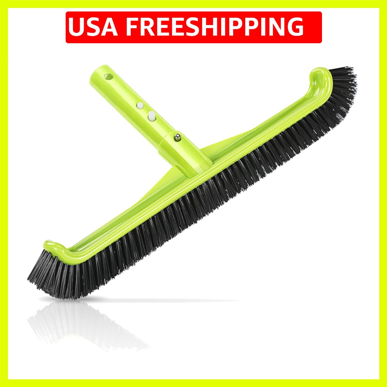 Pool Brush Head, Scrub Brush with Nylon Bristles,Curved Ends High-Efficiency…