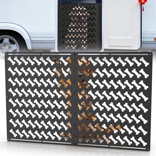 Rv Screen Door Protector for Dogs, Adjustable 17-32&Prime; Heavy Duty Aluminum Bone