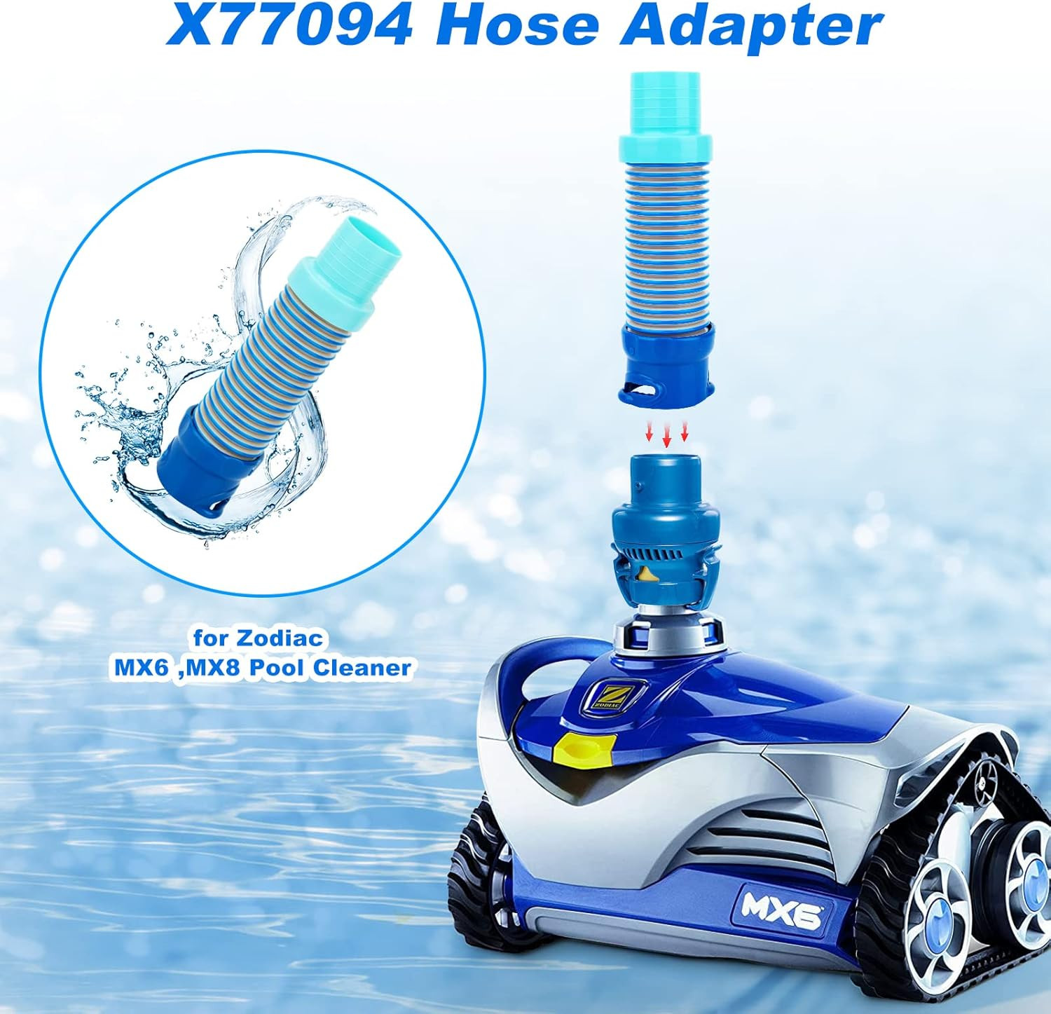X77094 for Zodiac MX6 Hose for Zodiac Pool Cleaner Leaf Catcher Hose Adaptor