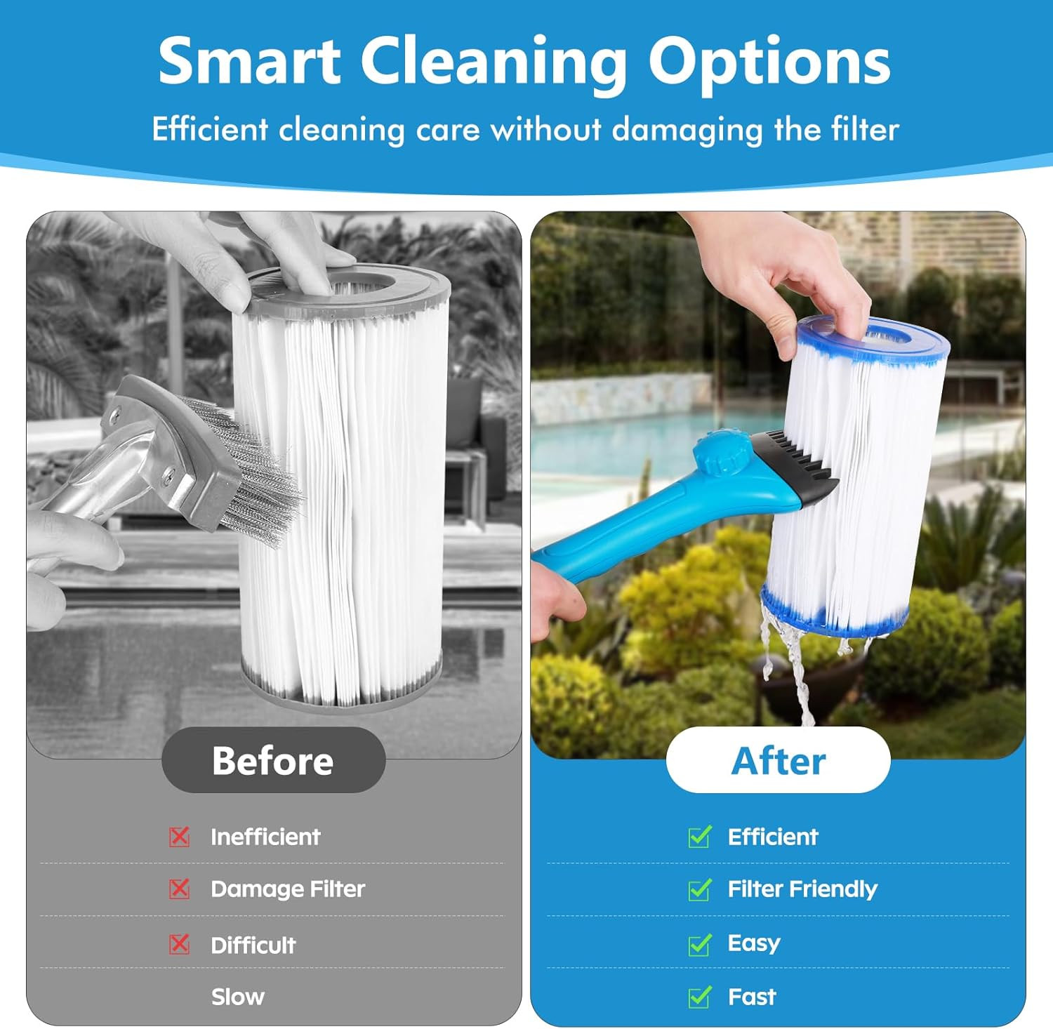 Pool Filter Cleaner Tool – High Pressure Water Sprayer for Pool & Hot Tub Cle…