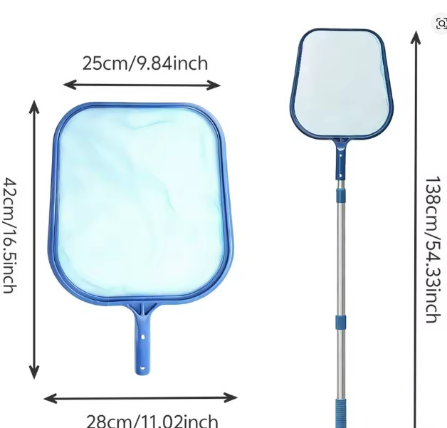 Heavy Duty Pool Skimmer Leaf Rake Net Cleaning Swimming Pool Fine Mesh Netting