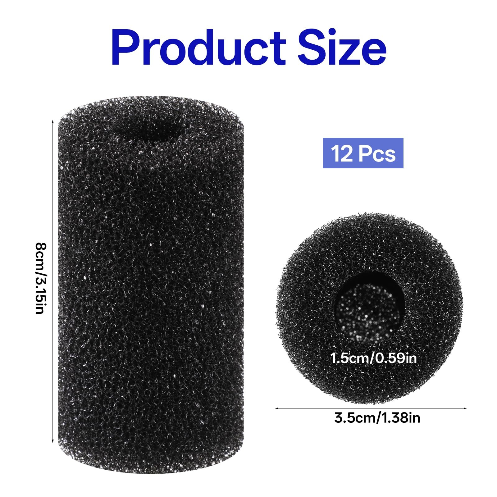 12 Pack Pool Tail Sweep Sponge, High Density Sweep Hose Pool Cleaner Tail Scr…