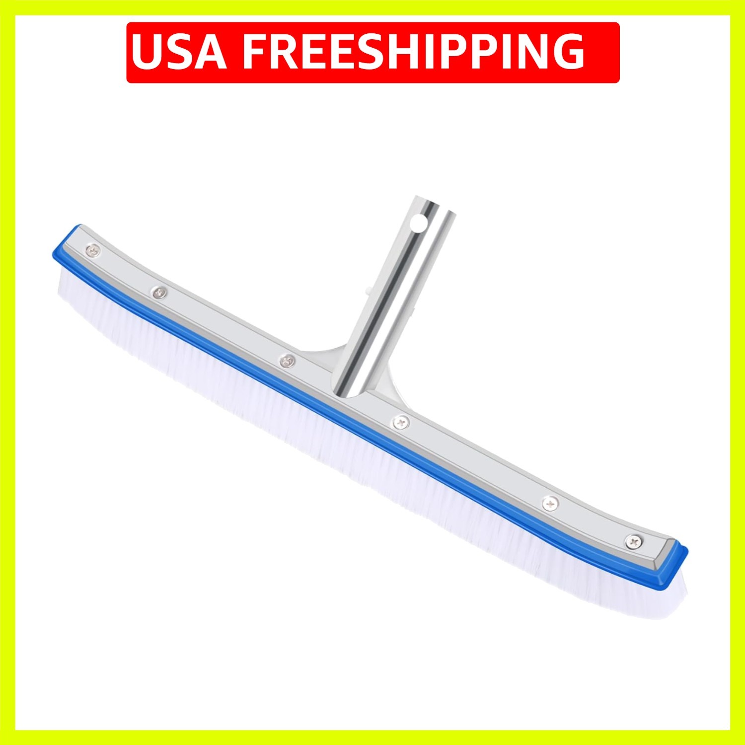 Pool Brush Head, 17&Prime; Heavy Duty Pool Brush, Nylon Bristles, Curved Edge for C…