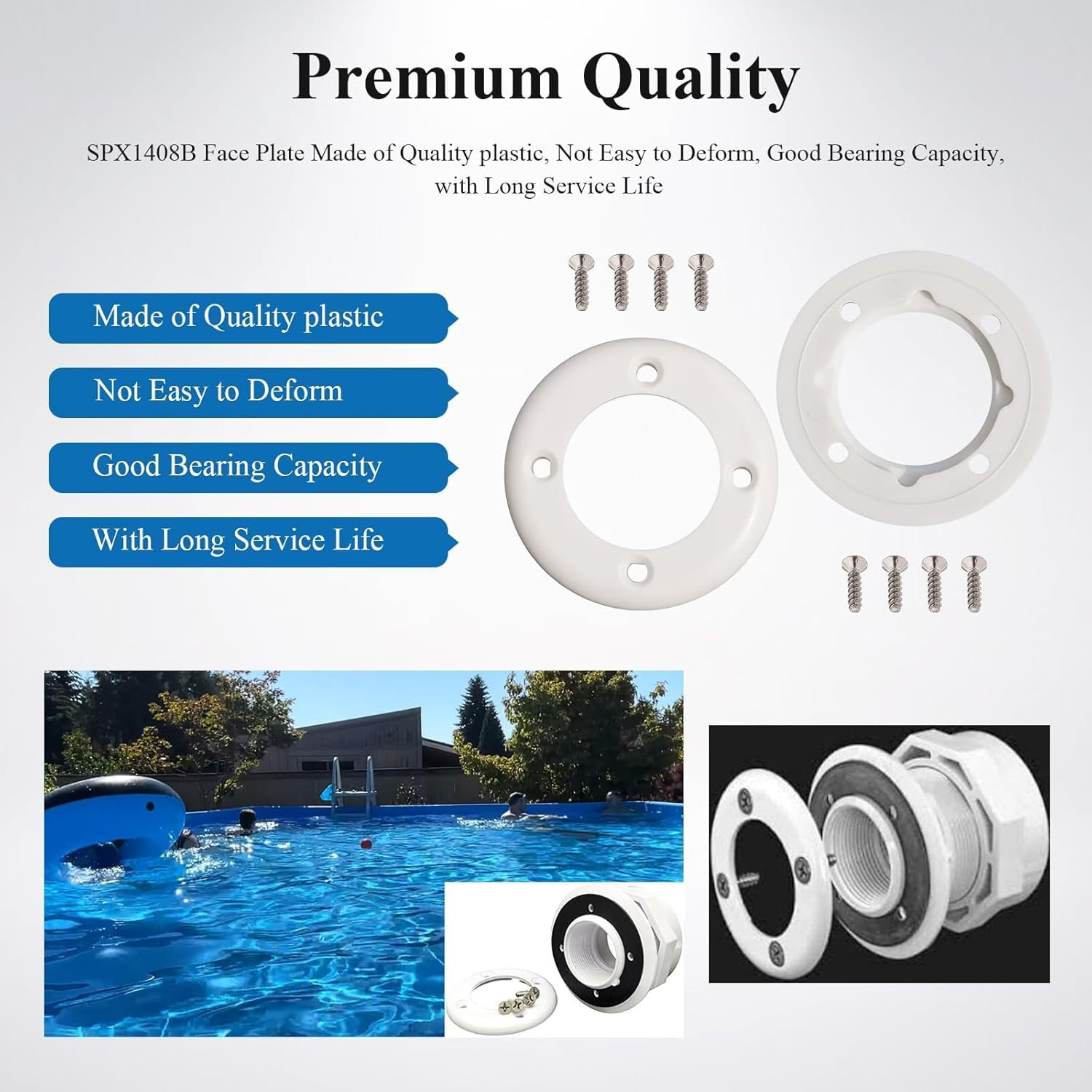 4 Pcs SPX1408B Vinyl Swimming Pool Return Faceplates Fits Hayward Pool Kit | Inl