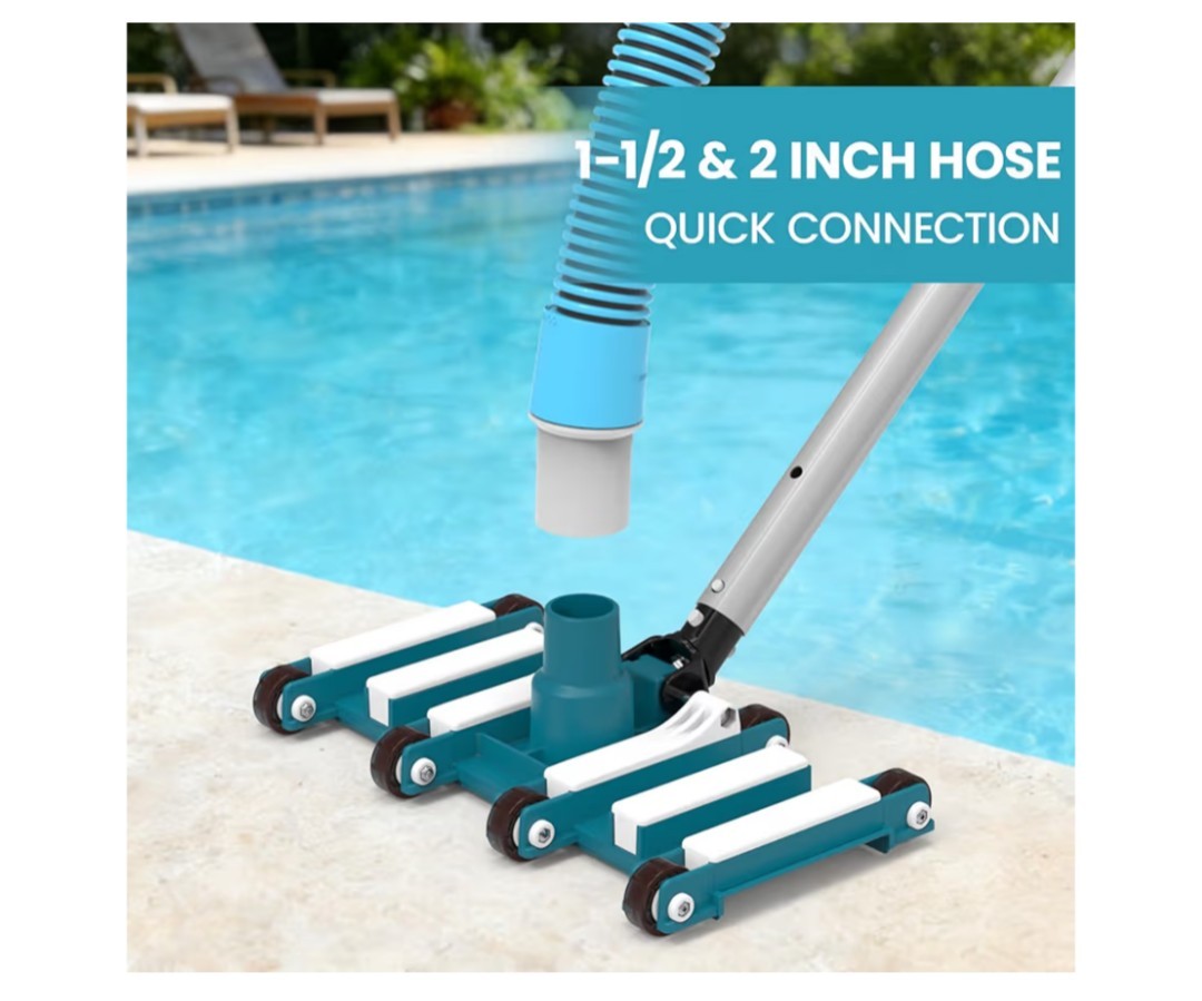 14&Prime; Professional Pool Vacuum Head With Wheels For Inground & Above Ground Pools