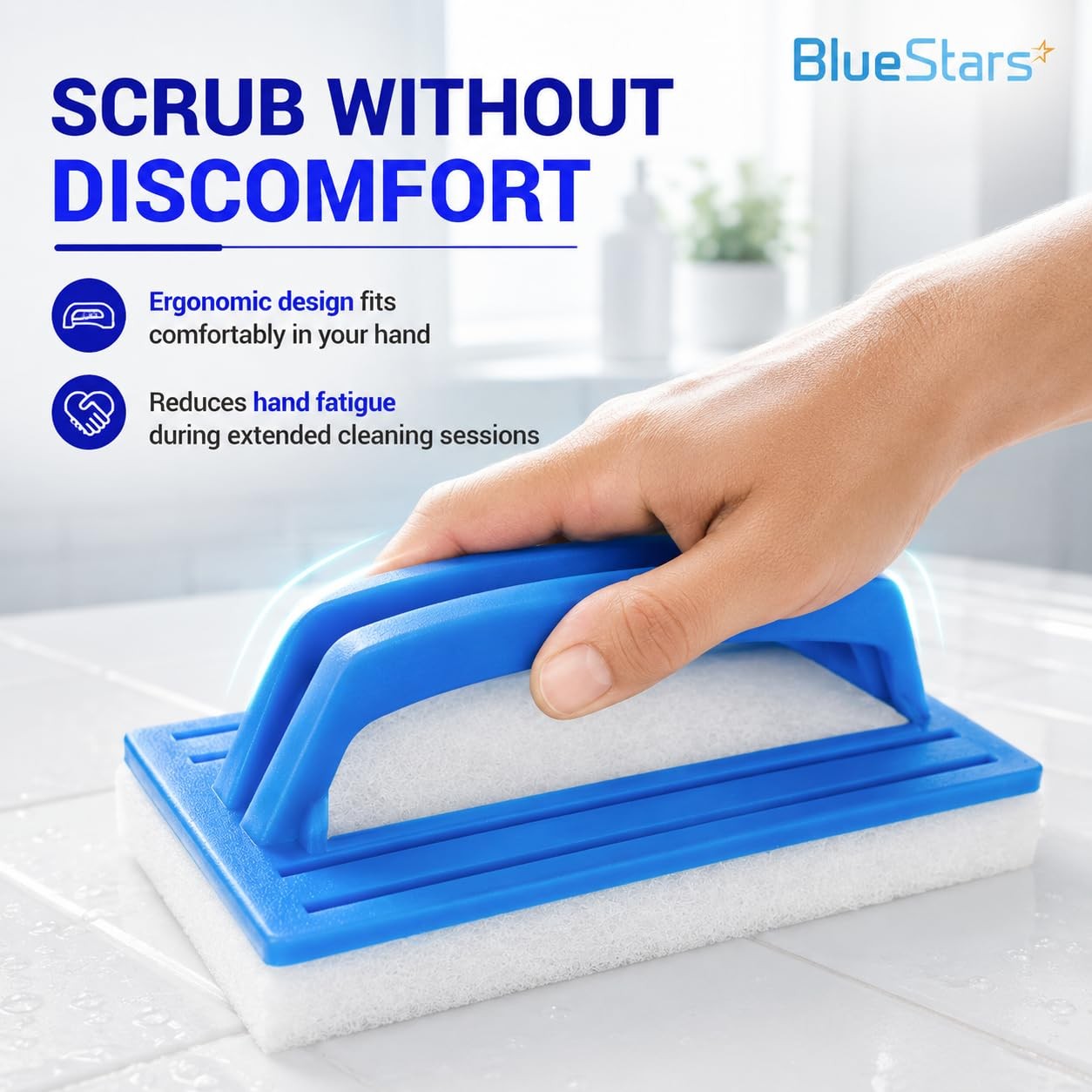 Heavy Duty Hand-Held Sponge Pool Scrub Brush – for Tile, Grout, Walls, Vinyl …