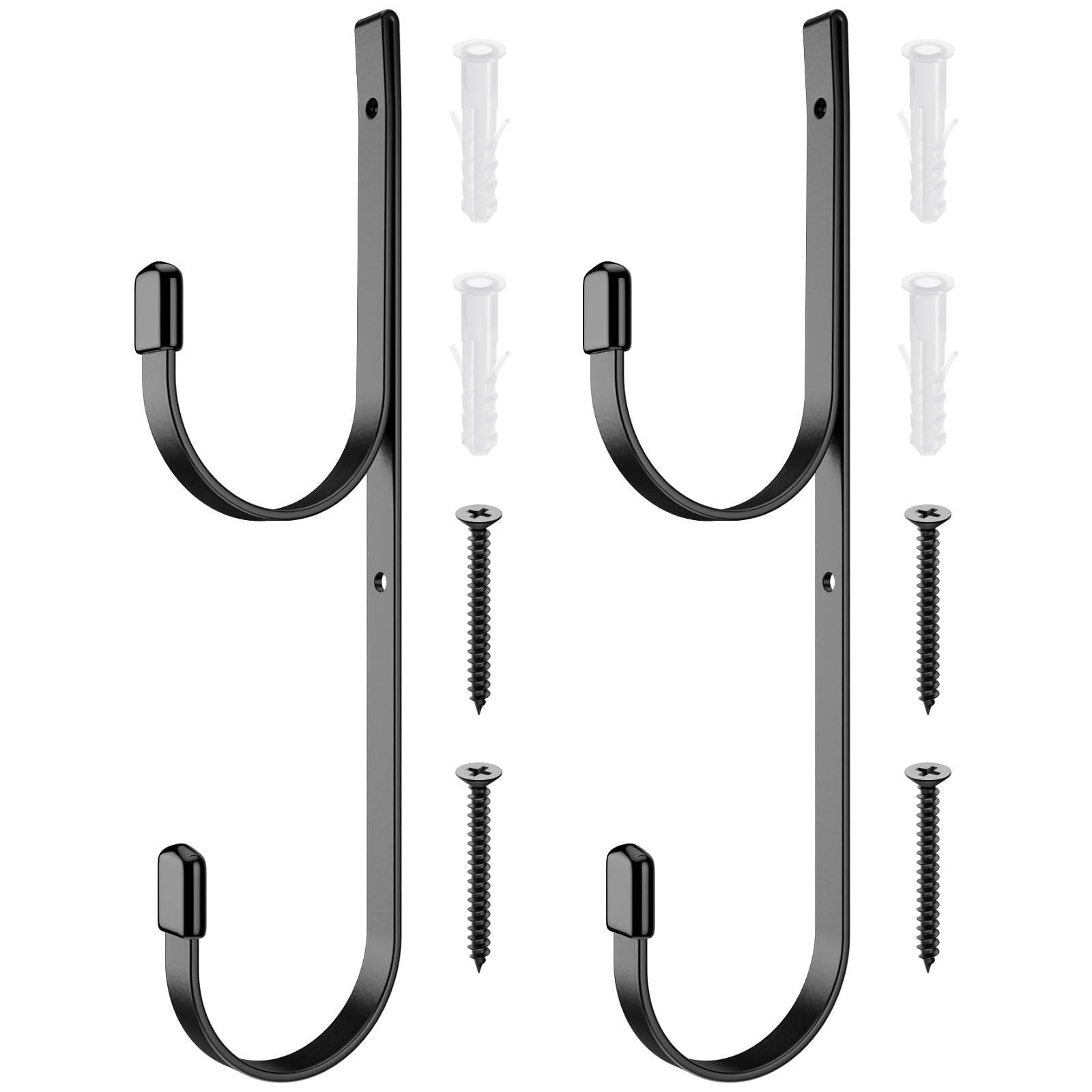 2 Pcs Pool Pole Hanger Wall Mounted Pool Fence Hooks Heavy Duty Swimming Meta…