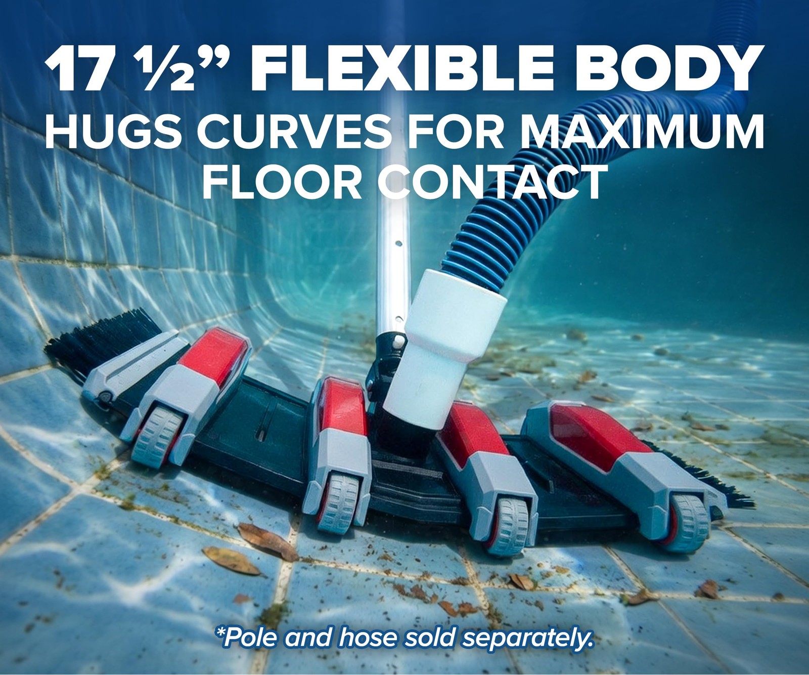 Inground & Above Ground Pool Vacuum Head with Wheels & Side Brushes