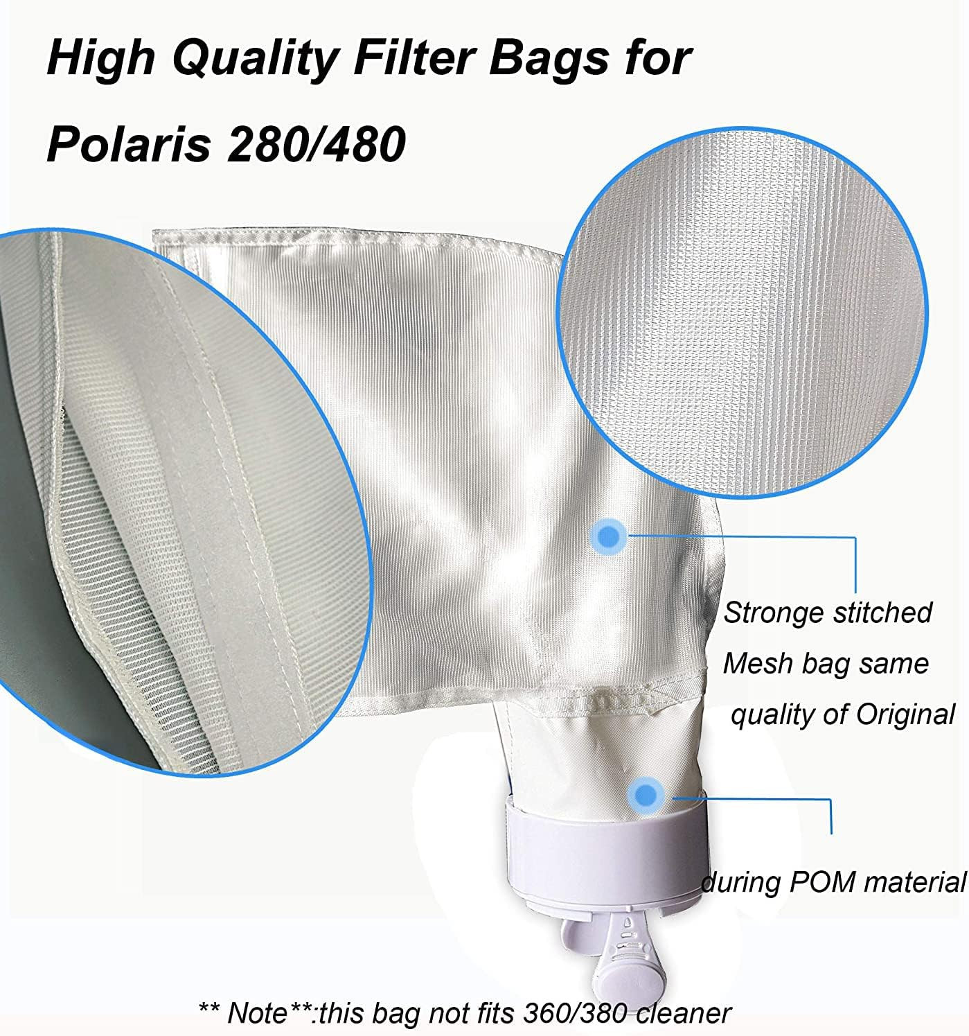 3 Pack Bag Replacement for Polaris Polaris 280 or 480 All Purpose Replacement Ba
