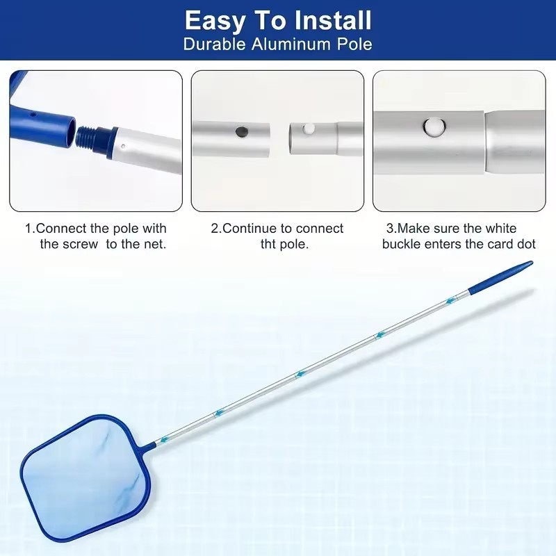 3pcs Pool Cleaning Kit 3pcs Complete Pool Cleaning Kit ， 5-Section Aluminum Pole