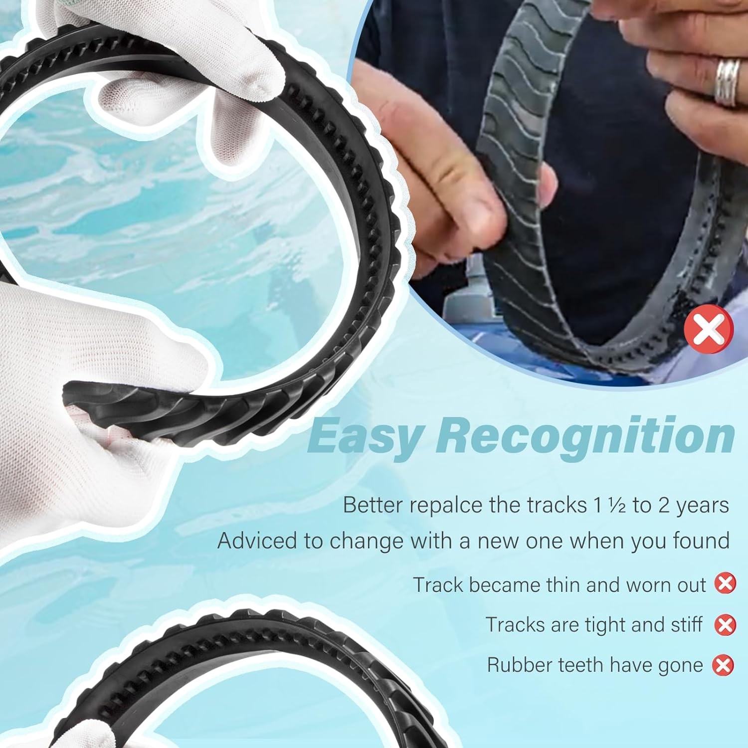 4-Pack R0526100 Track for Zodiac Baracuda MX6 MX8 Elite Series Pool Cleaner