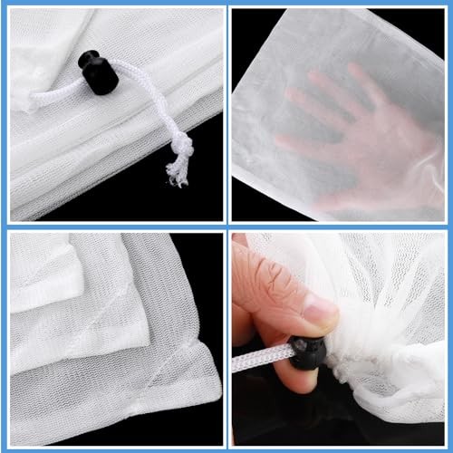 6 Pcs Replacement Mesh Bag – 9 x 12.2 Inch Pool Leaf Vacuum Net with Pull &