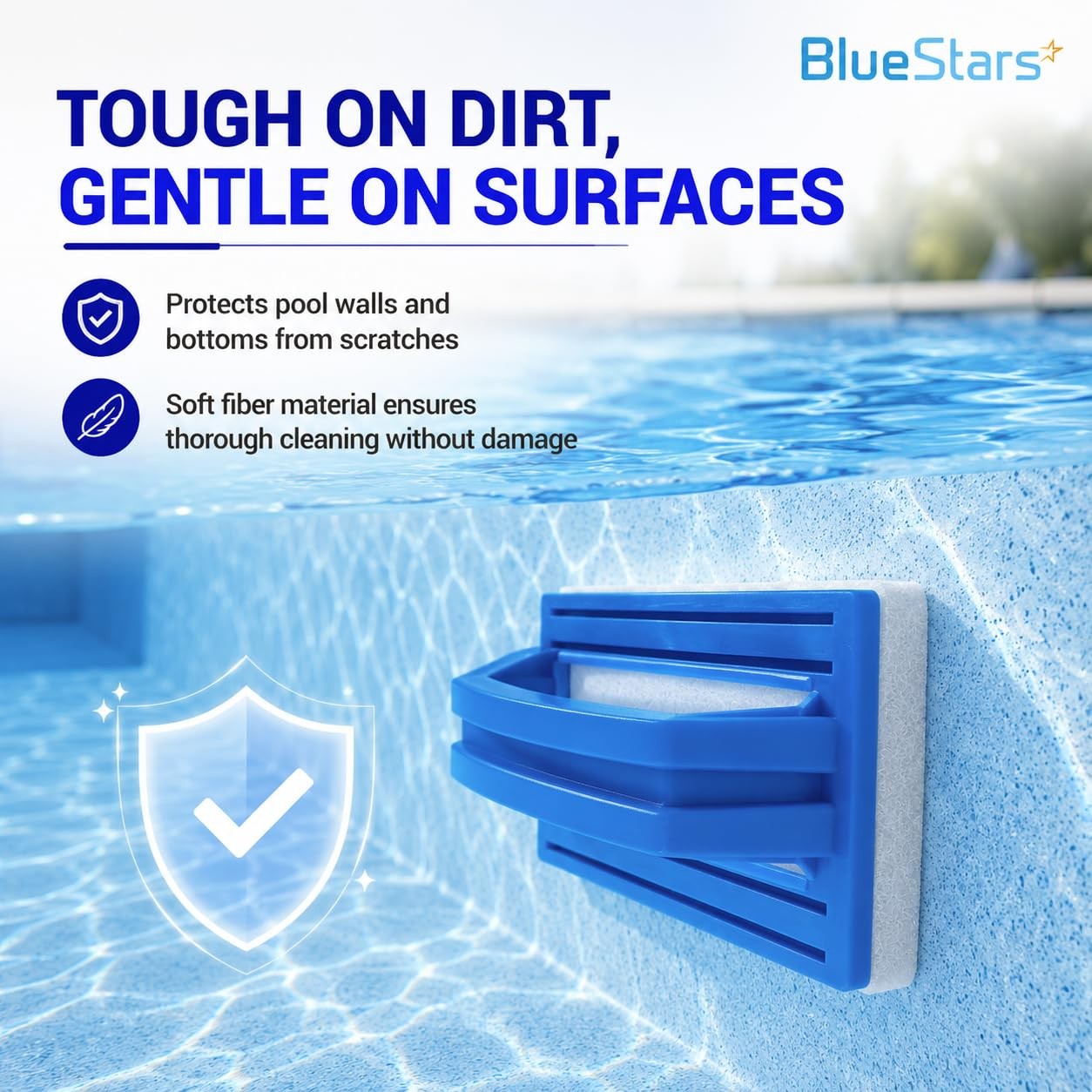 Heavy Duty Hand-Held Sponge Pool Scrub Brush – for Tile, Grout, Walls, Vinyl …