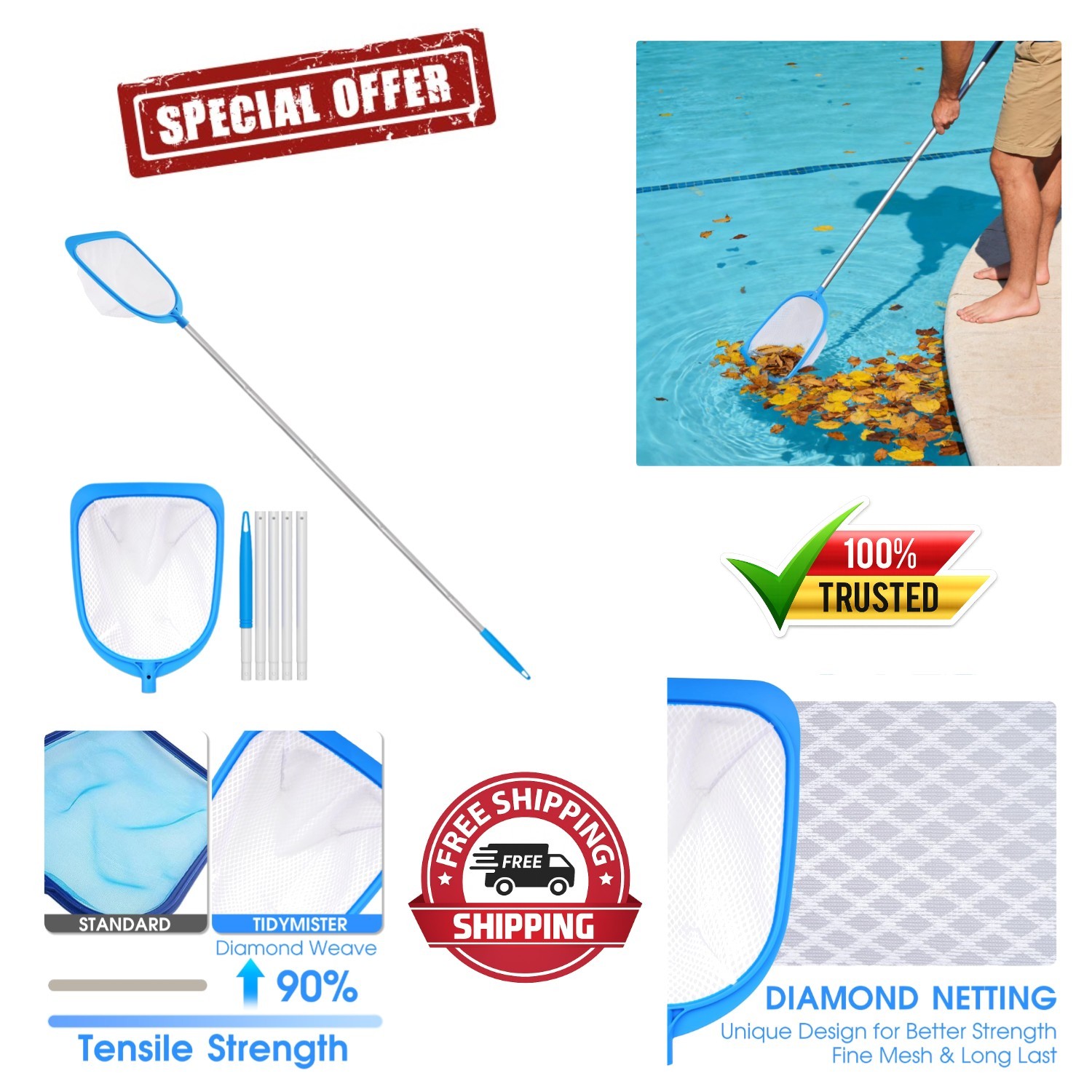 Efficient 62 » Pool Skimmer Net – Lightweight and Easy to Use for Daily Cleaning