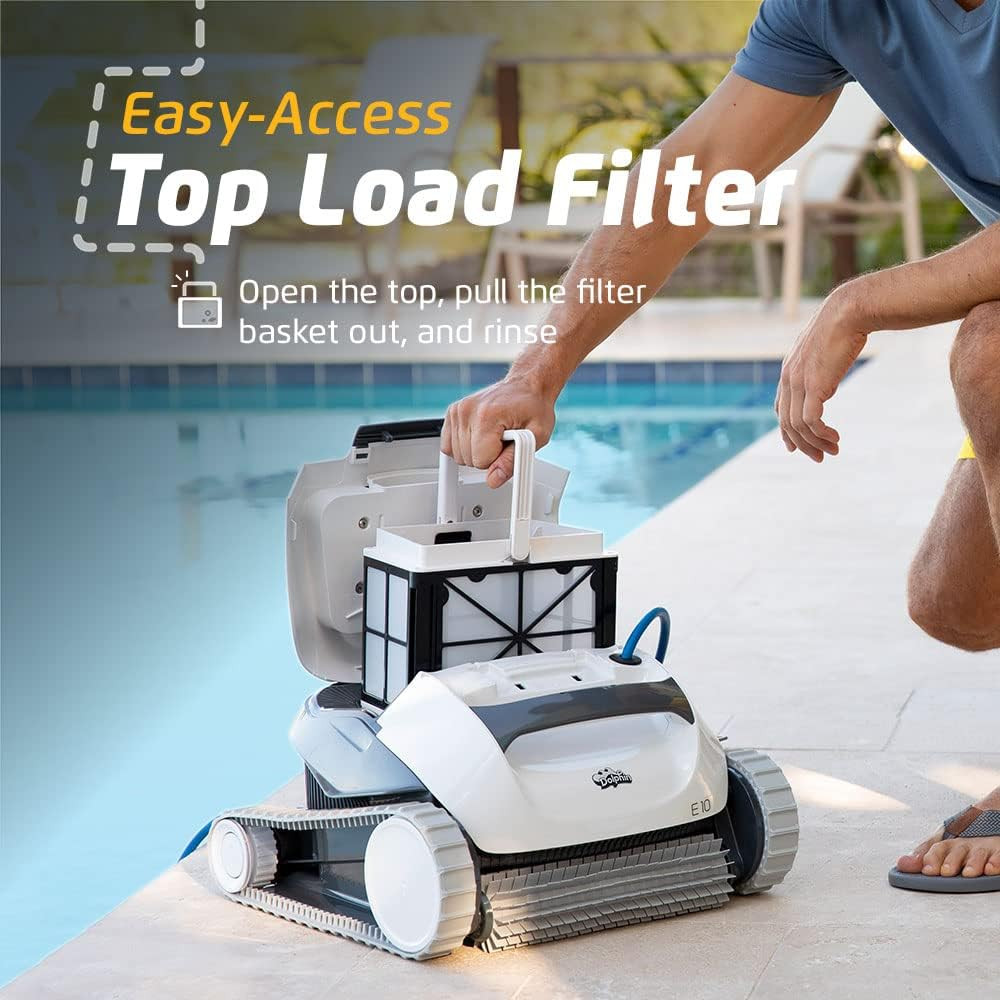 (2025 Model) E10 Automatic Robotic Pool Vacuum Cleaner, Active Scrubber Brush, T