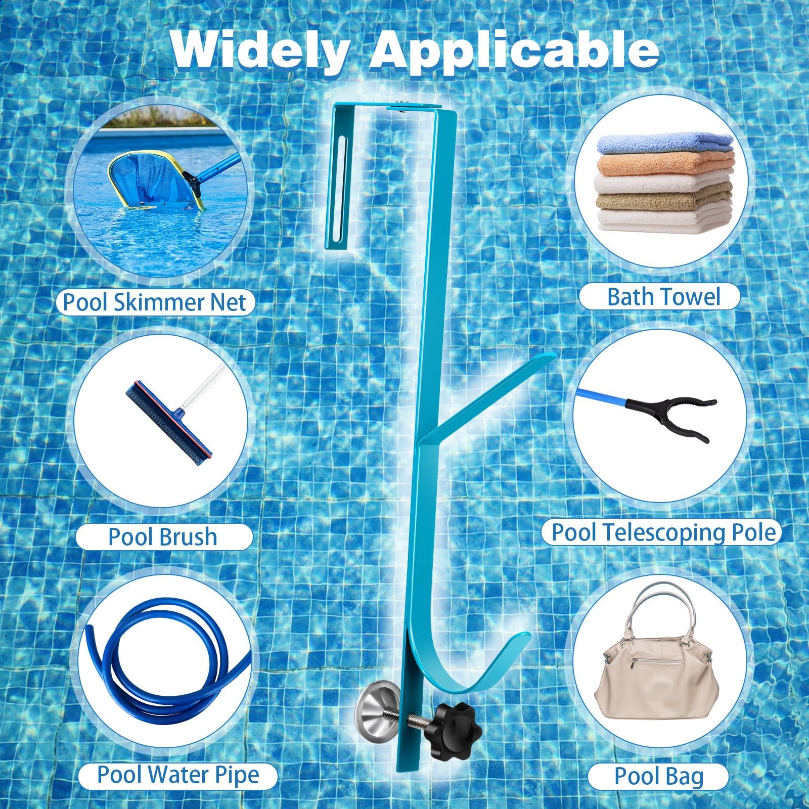 2 Pack Pool Fence Hooks Equipment Above Ground Swimming Accessories Adjustabl…