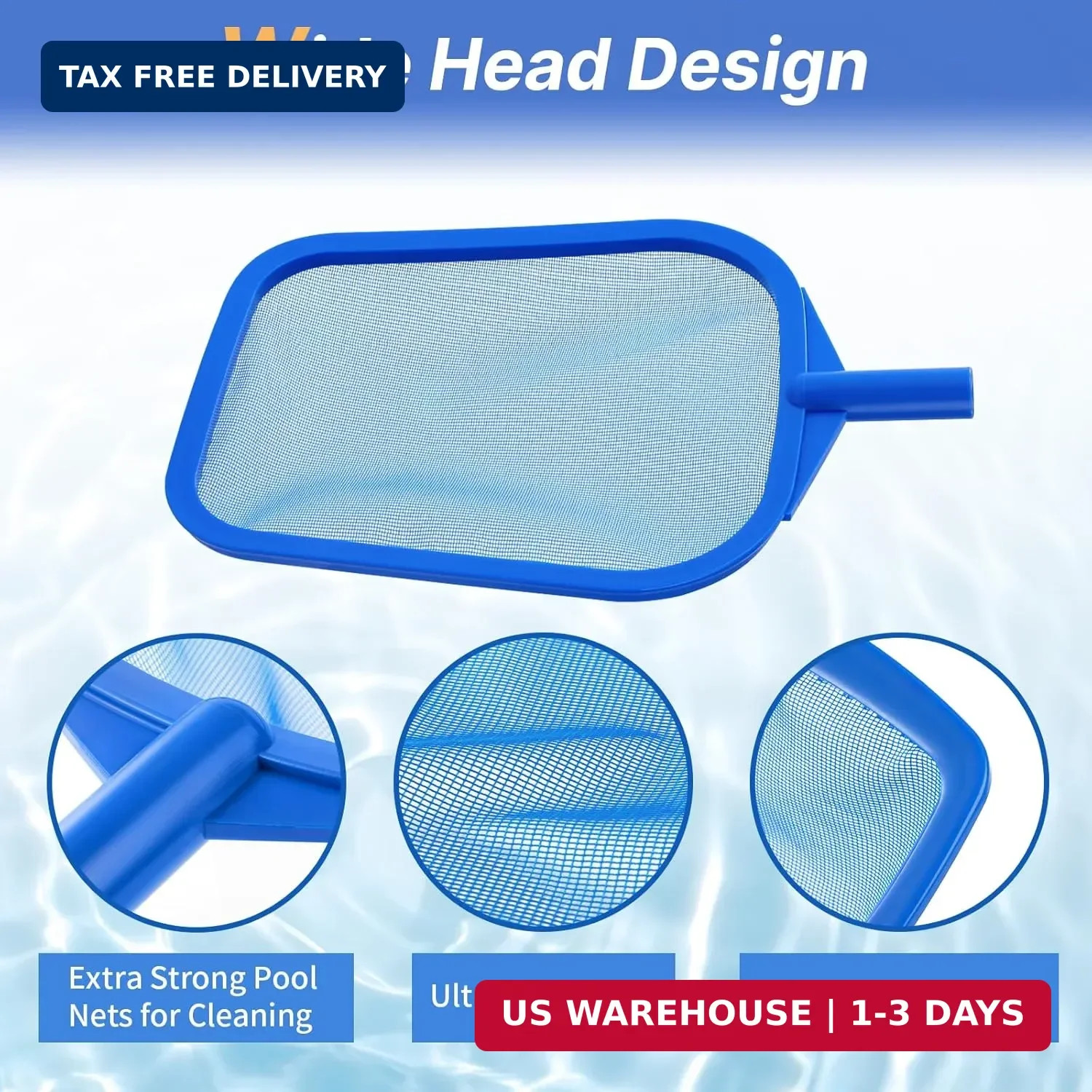 Tavaleu Pool Skimmer, Hot Tub Skimmer Spa Net with Pole, 26 », Ultra Fine Mesh S
