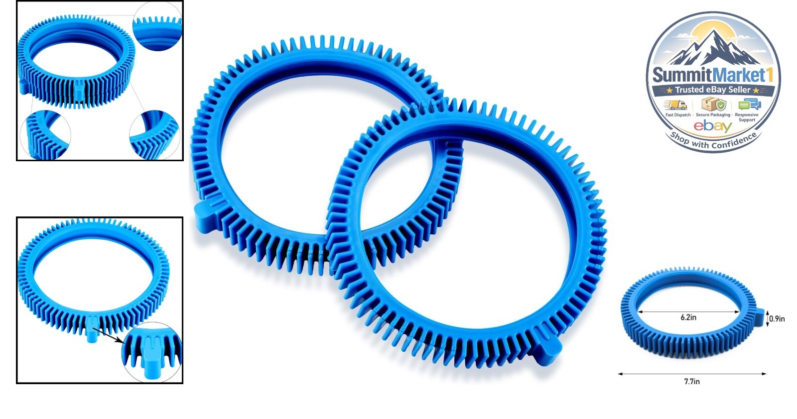 2 Pack Blue Front Tire Kit 896584000-143 Super Hump Replacement