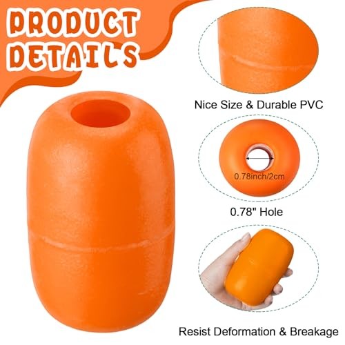 Deep Water Fishing Float 4.72 x 2.75 » Heavy Duty Pool Buoy Float 12 Orange