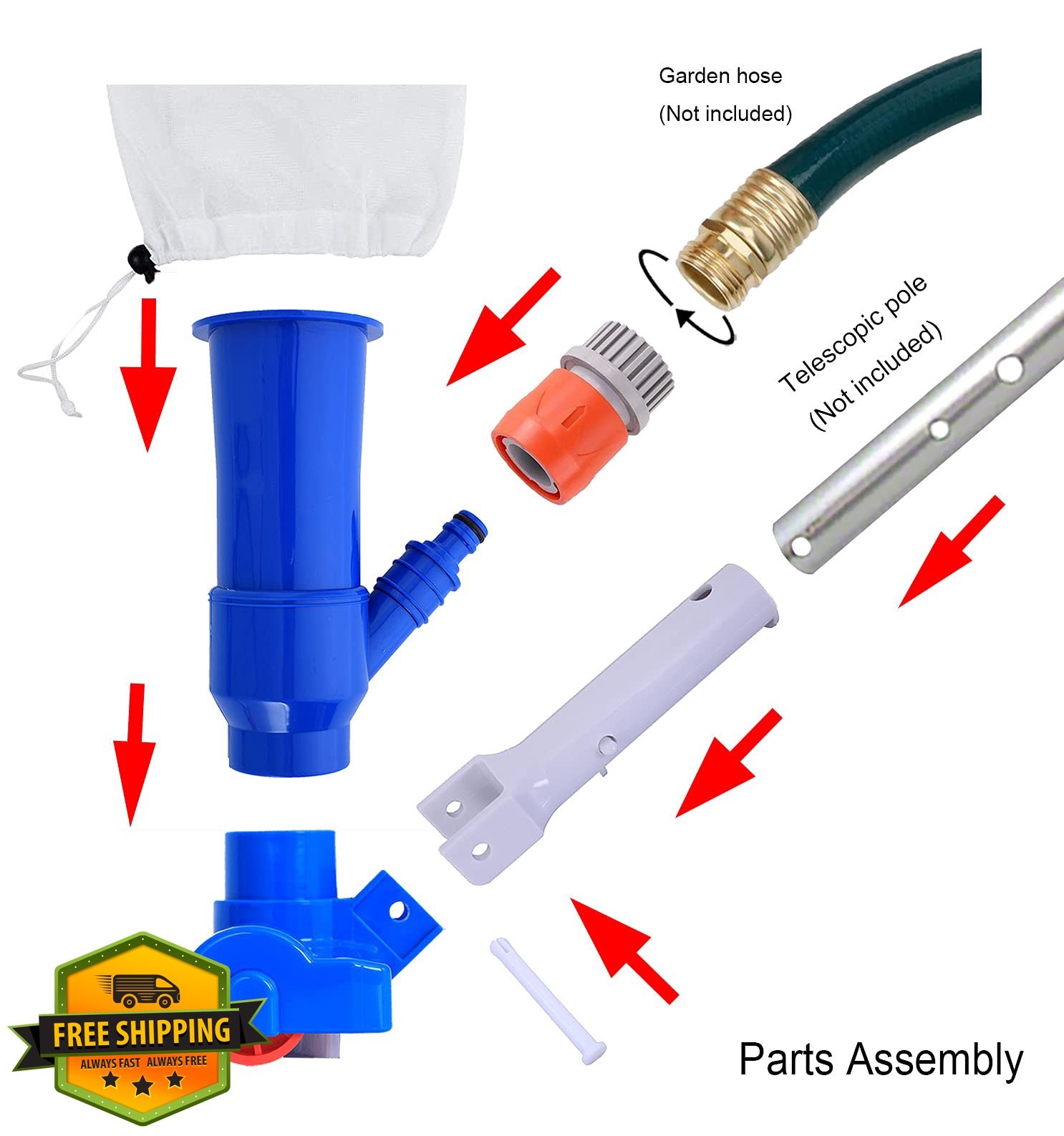 Pool Supply Town Spa Jet Vacuum Cleaner w/Brush