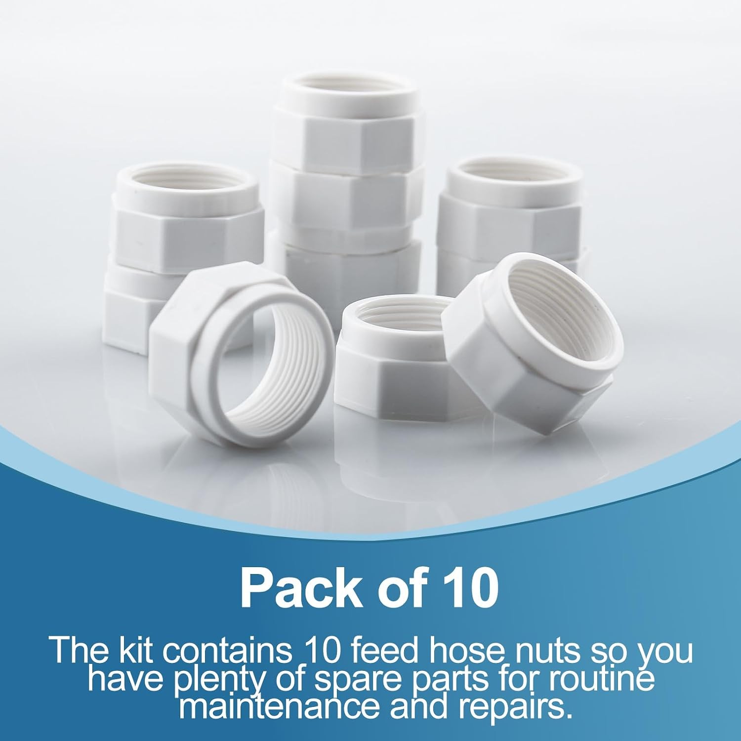 10 Pcs Pool Cleaner Feed Hose Nut D15 for Zodiac Polaris 280, 380, 480, 180