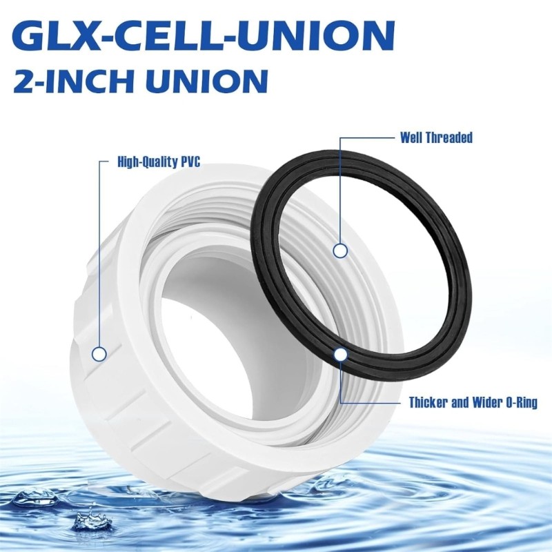 Pool Pipe Union Replacement Set with Sealing Washer for Home Pools Connection