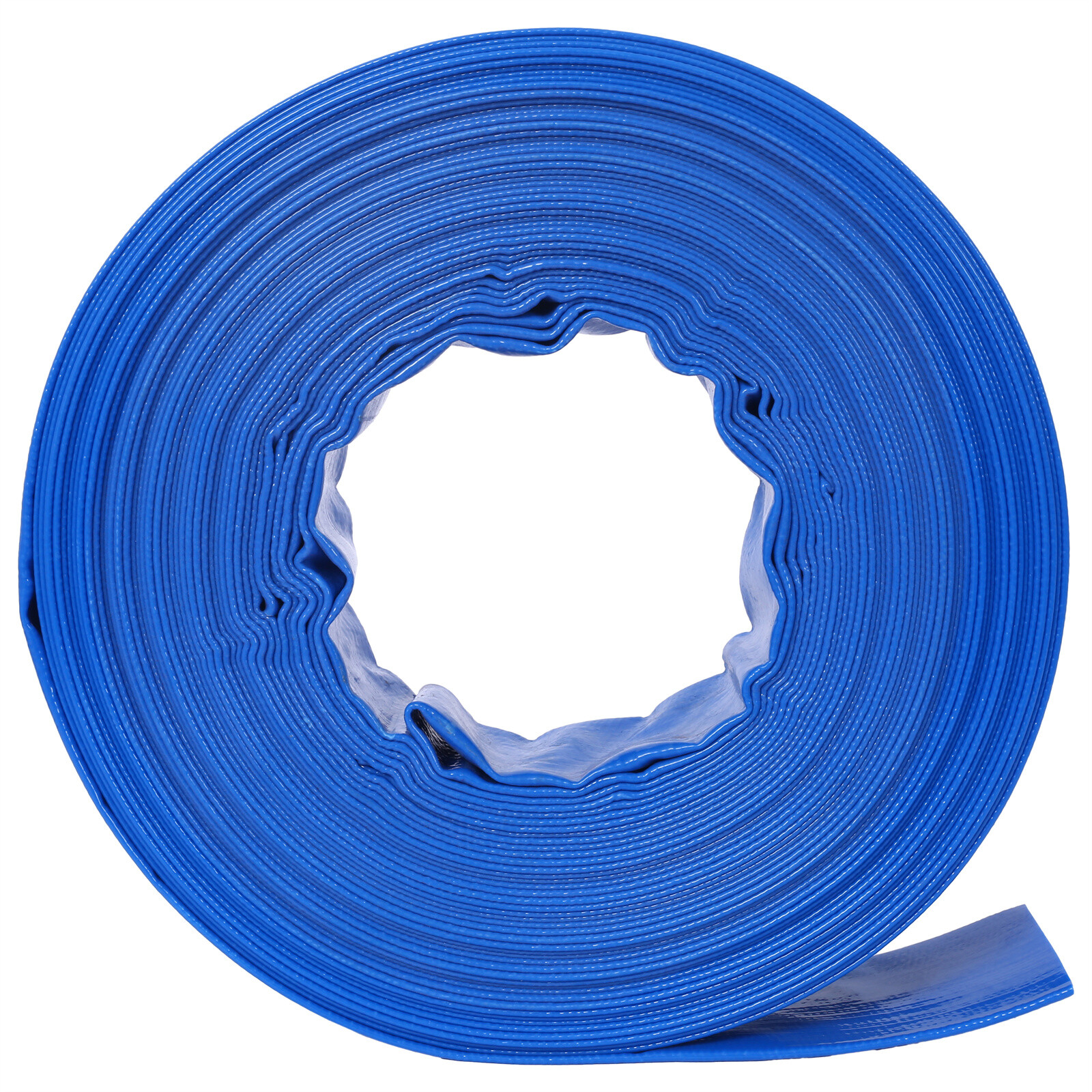 Discharge Hose 1-1/2&Prime;x 100FT PVC Lay Flat Hose Backwash Drain Hose w/ 2 Clamps
