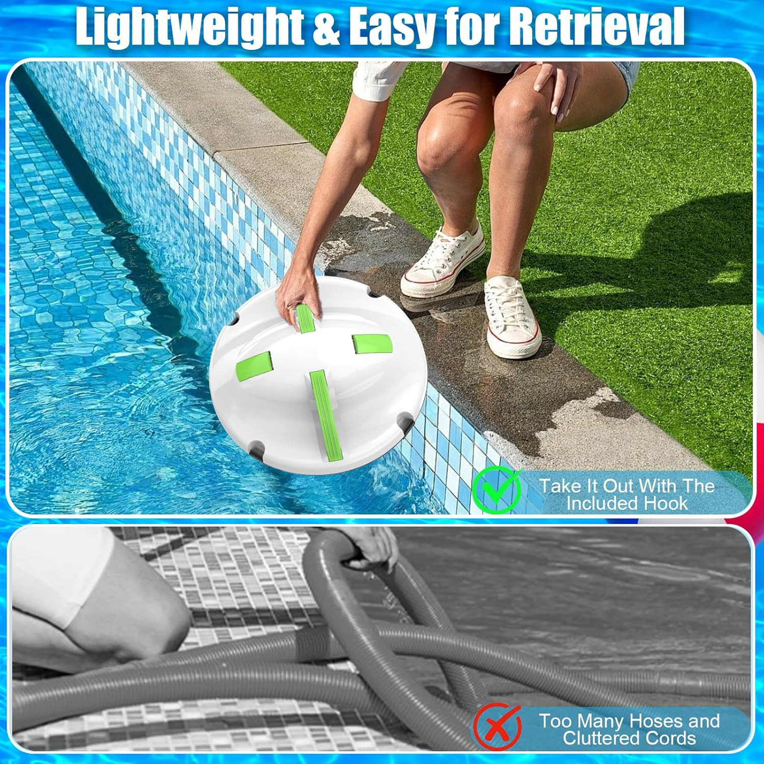 2026 Cordless Robotic Pool Cleaner, Pool Vacuum for above Ground Pool with 120 M
