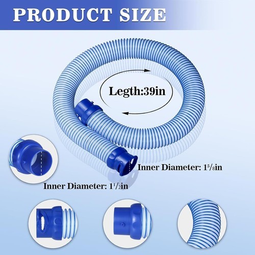 6 Pack Pool Cleaner Hose for Zodiac X7 T3 T5 MX6 MX8, 39&Prime; Twist Lock Hoses