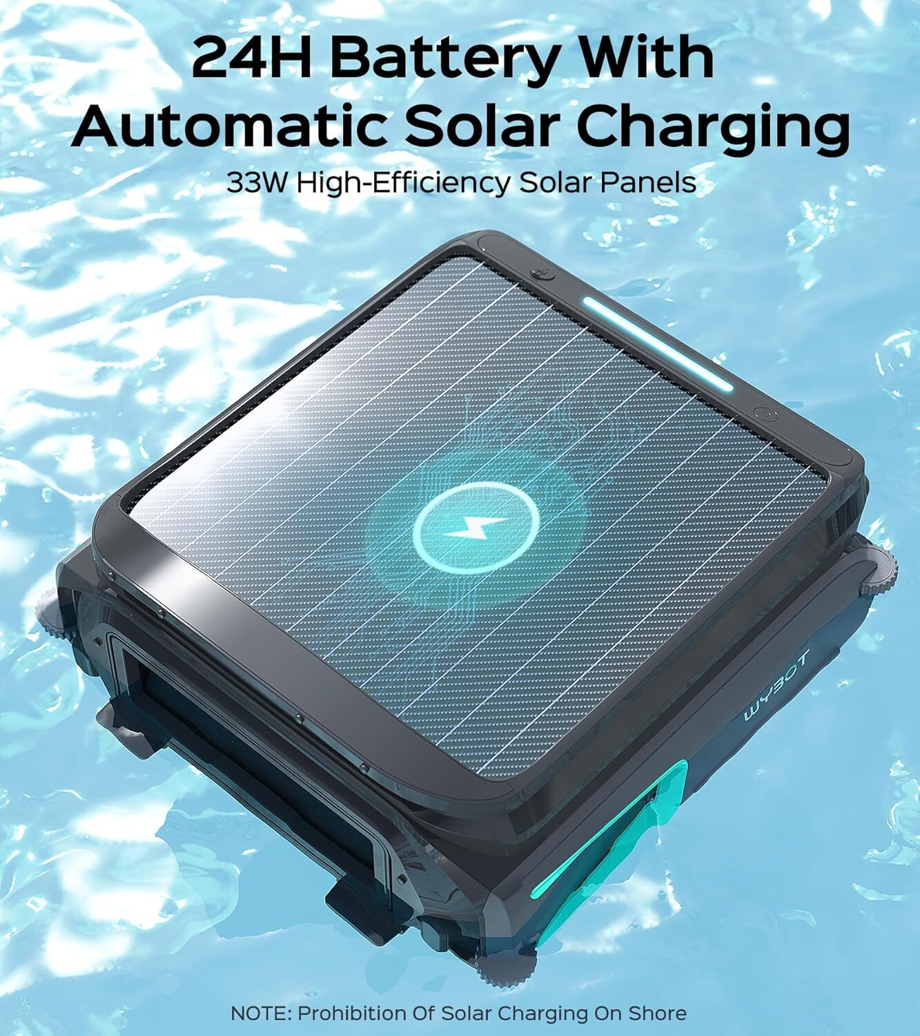 WYBOT F1 Solar Powered Robotic Pool Cleaner Pool Surface Skimmer Robot App
