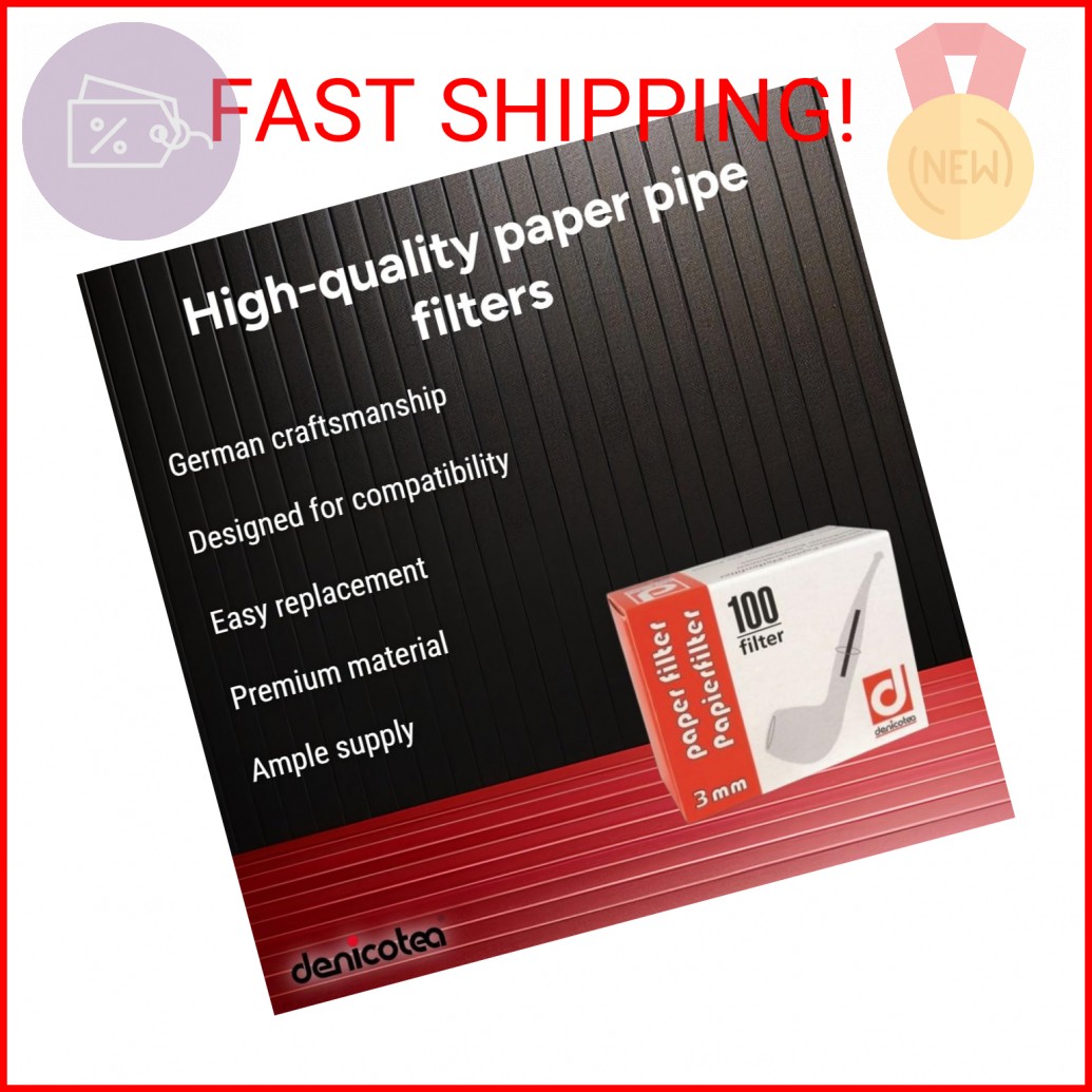 Denicotea 100-Piece 3mm Paper Pipe Filters – German Quality