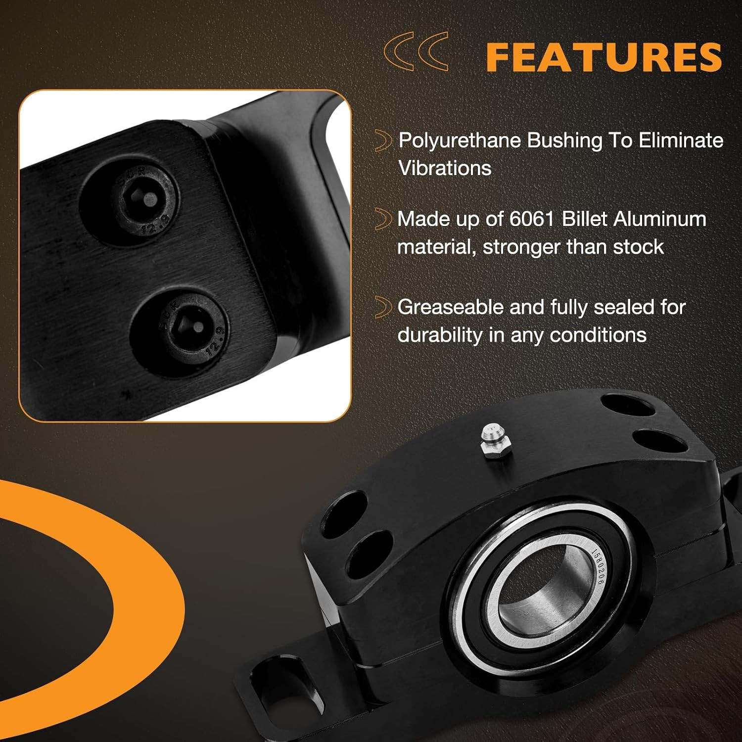 Driveshaft Carrier Bearing Kit Compatible with Polaris RZR S/S4/XP/900/1000 Heav