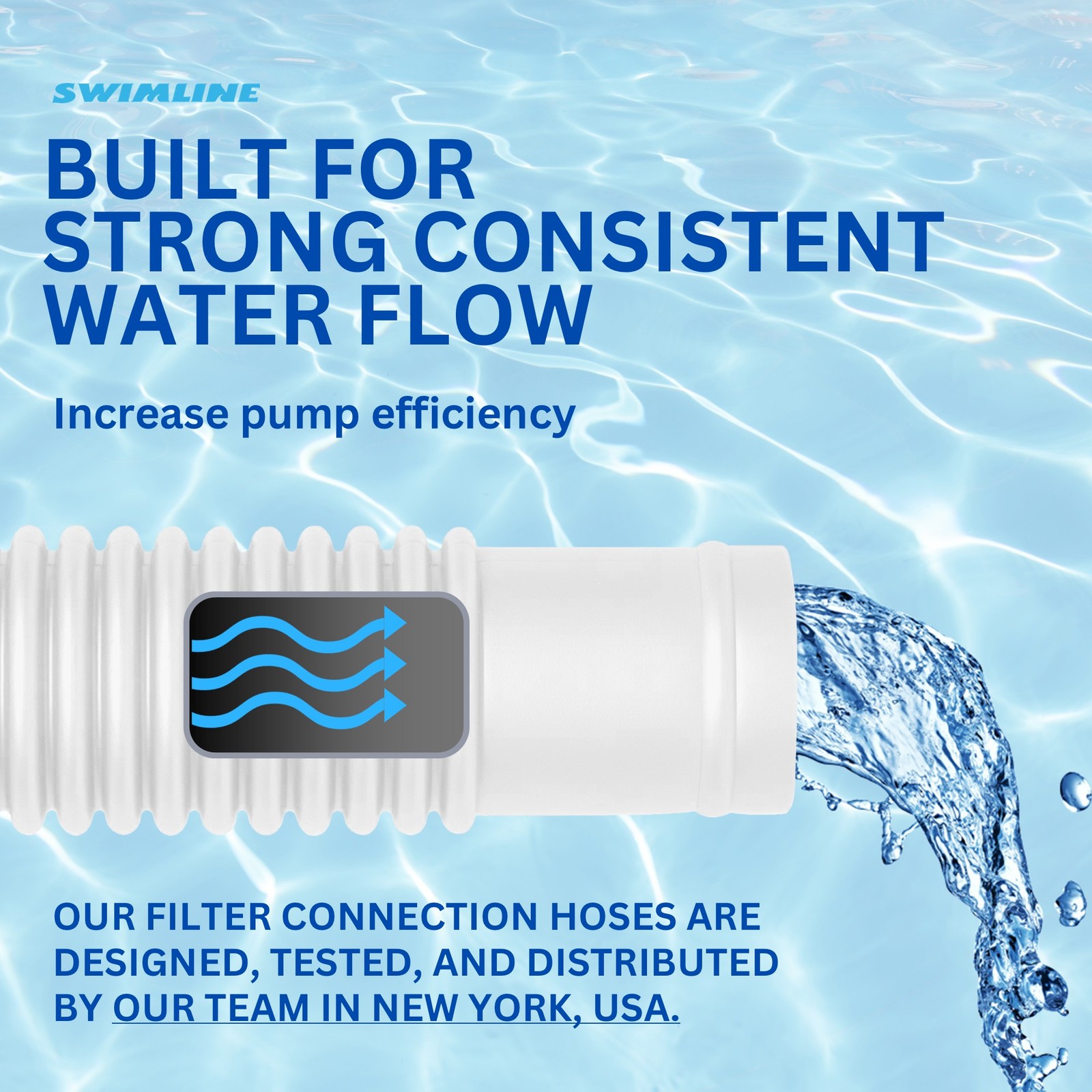Swimline Hydrotools Standard Inground Swimming Pool Vacuum Hose, 1.25&Prime; x 250&prime;