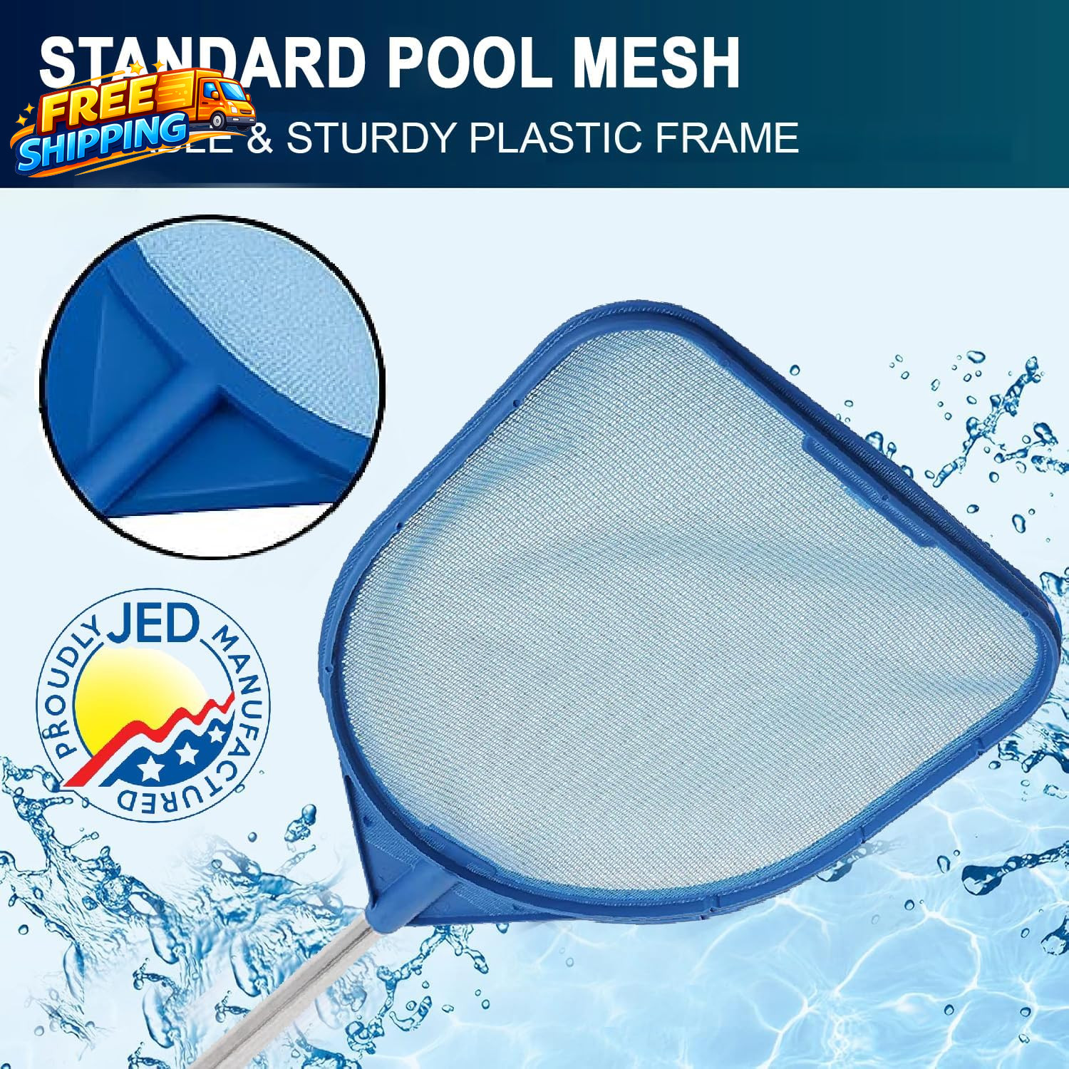 Pool Skimmer Net – Handheld Hot Tub Skimmer for Spa, Stock Tank Pool, Small Pool