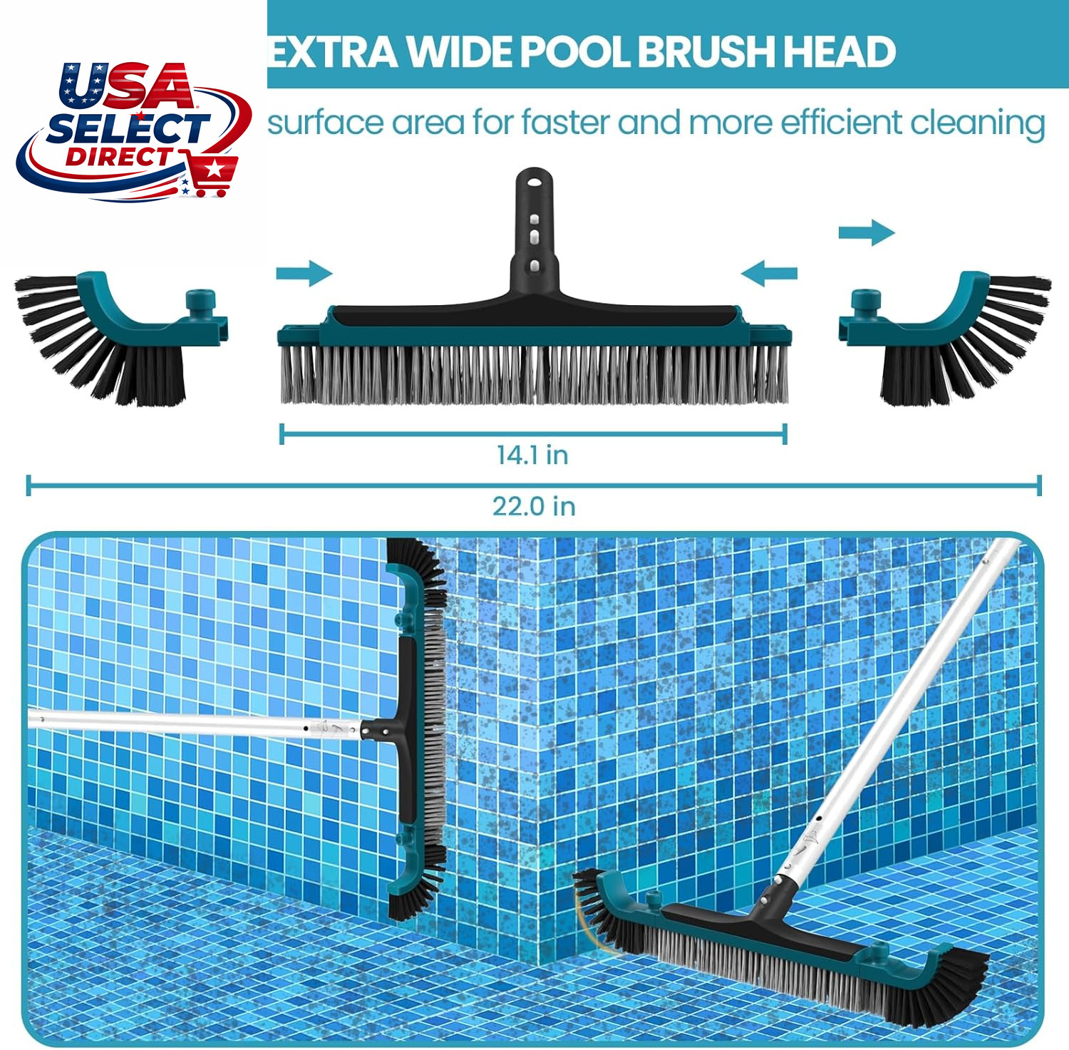Deluxe Swimming Pool Cleaning Kit with Net, Vacuum Head & Brush
