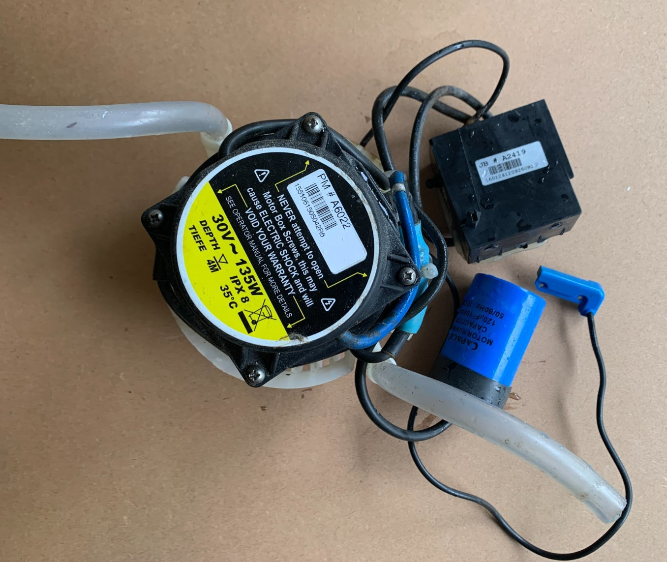 AQUABOT POOL ROVER CLEANER PUMP MOTOR PART #A6022 and #A2419