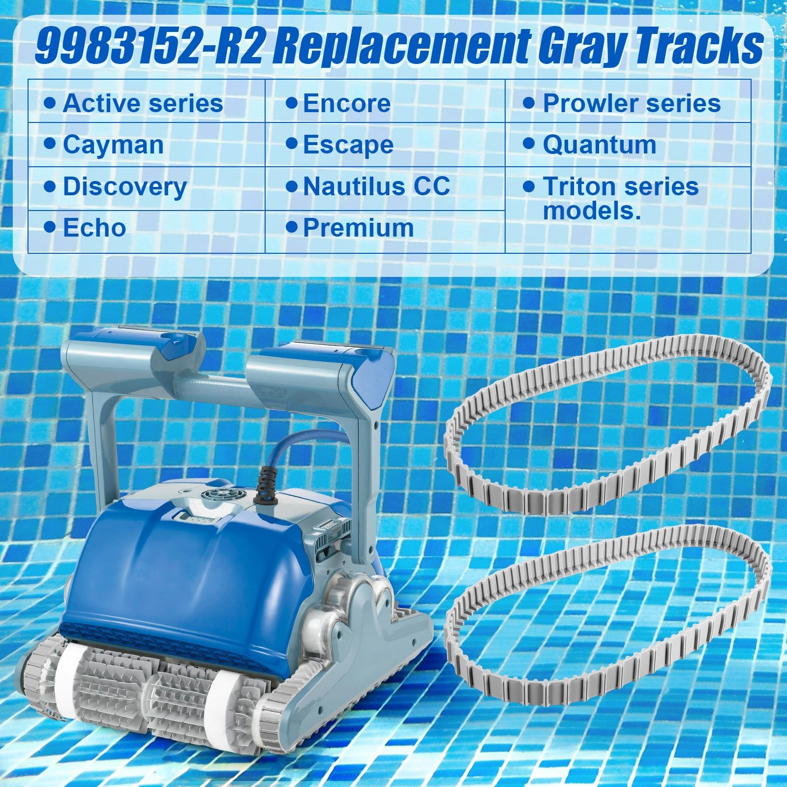 Menkxi 6 Pack Pool Cleaner Accessories Compatible with Maytronics white, gray