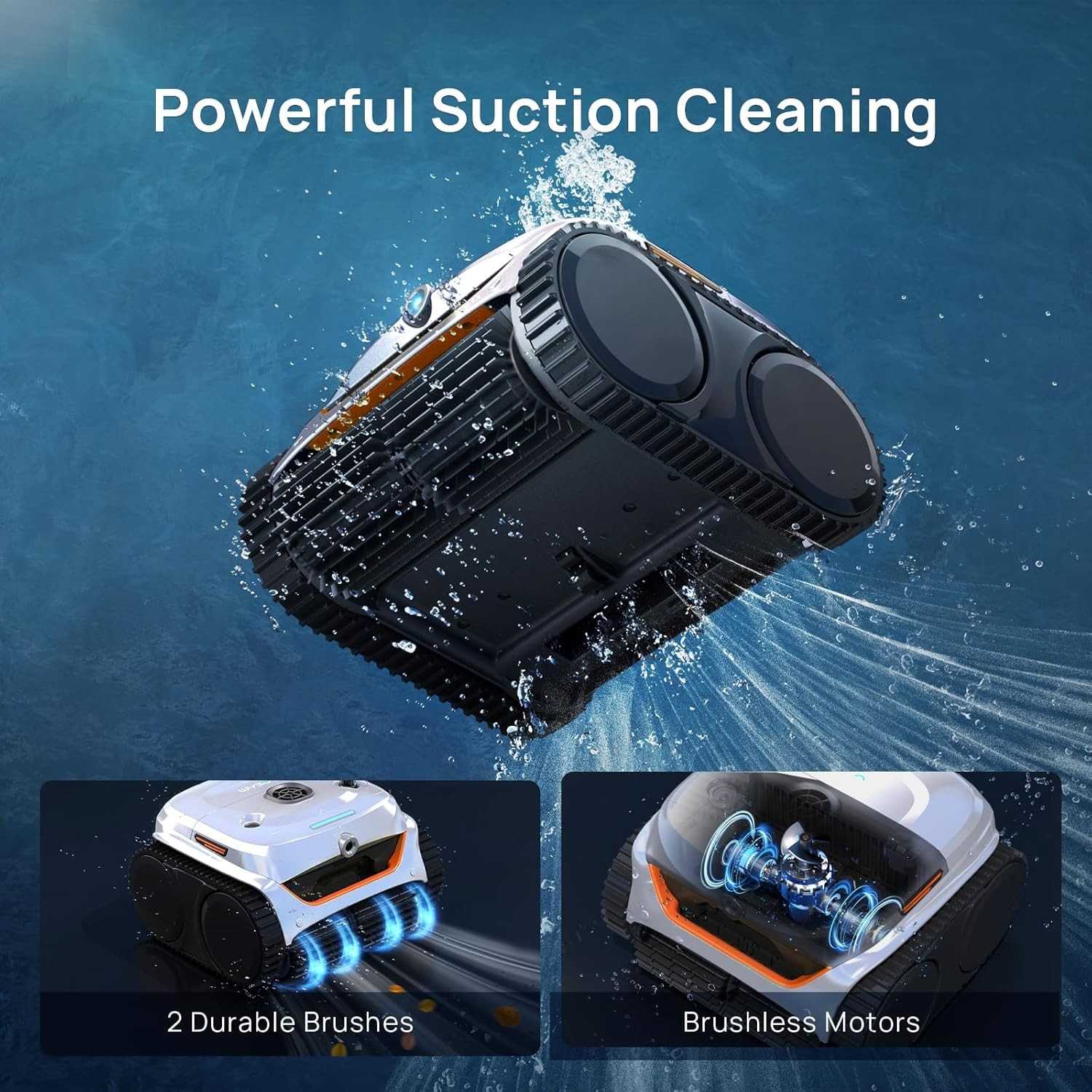 WYBOT C2 Vision AI Pool Robot Vacuum, Debris Detection with AI Camera,8-in-1