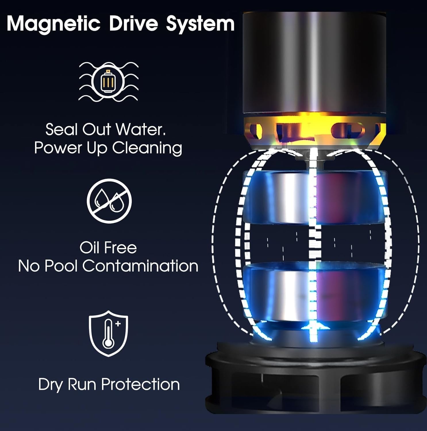Heavy Duty Handheld Pool Vacuum – 18.9GPM Suction, 14 » Wide Head, 60min Run Tim