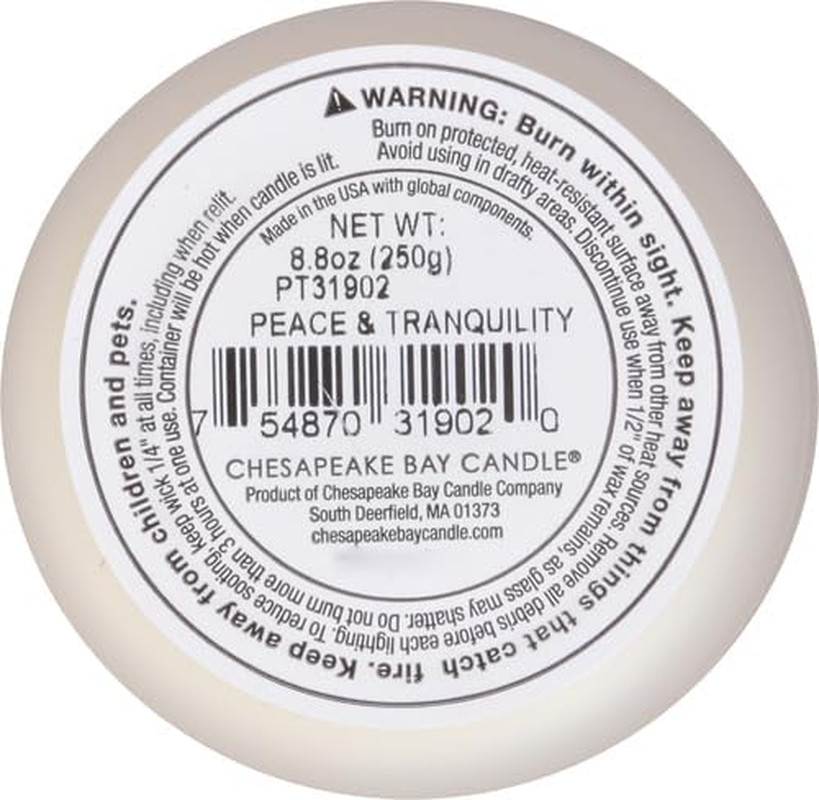 Scented Candle Peace + Tranquility (Cashmere Jasmine) Medium Jar Home Décor