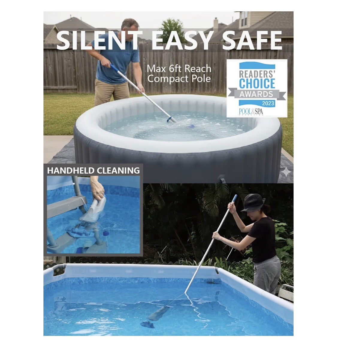 KOKIDO XTROVAC 110 Rechargeable Handheld SWIMMING Pool Vacuum Set Model EV05