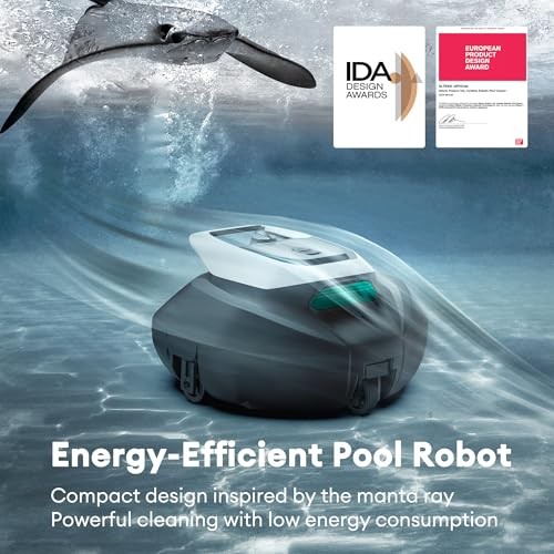 Cordless Robotic Pool Cleaner with Remote Control, Pool Vacuum for Above Green