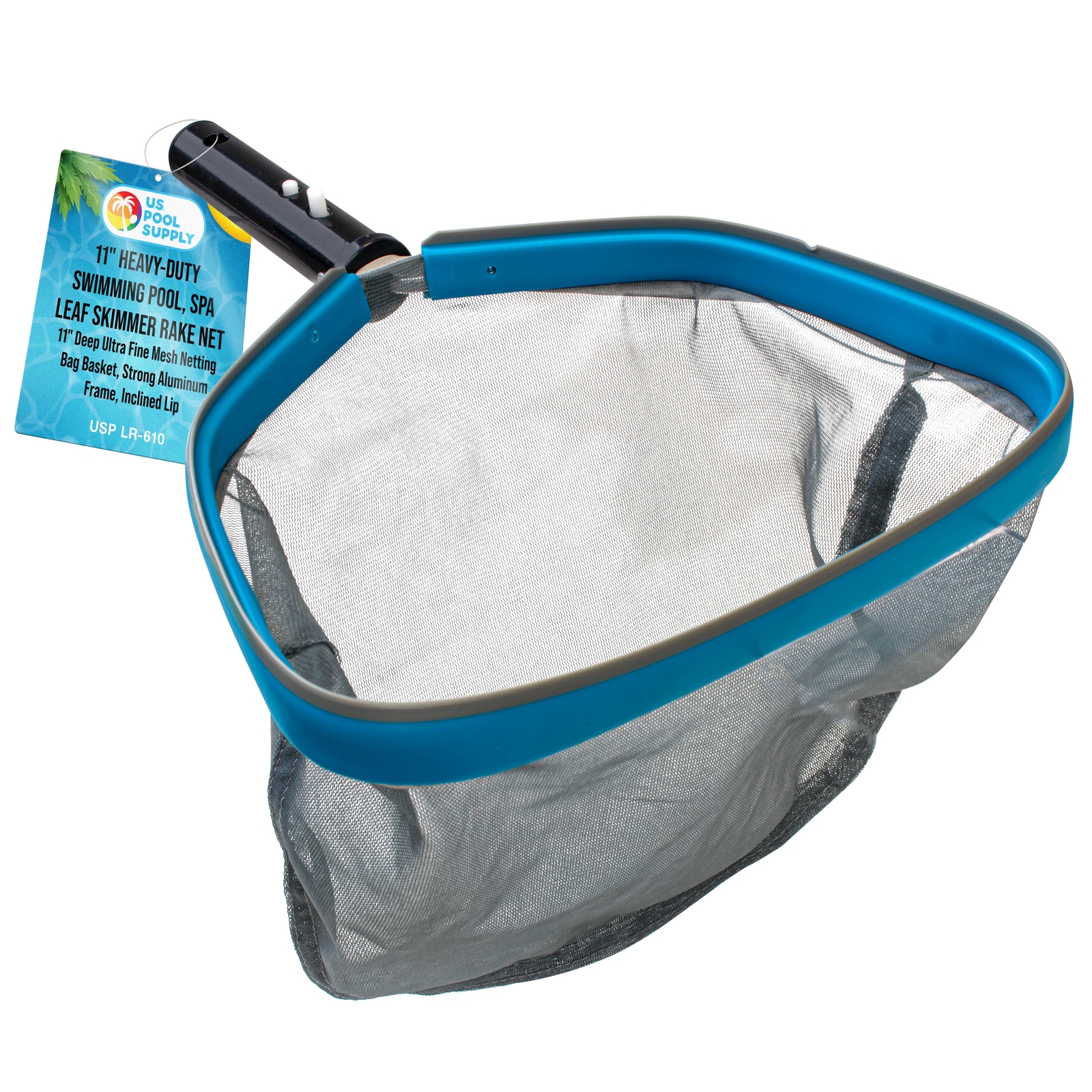 U.S. Pool Supply 11&Prime; Swimming Pool, Spa Leaf Skimmer Rake Net, 11&Prime; Deep Mesh
