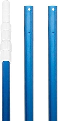 POOLWHALE Professional 12 Feet Blue Anodized Aluminum Telescopic Swimming Poo…