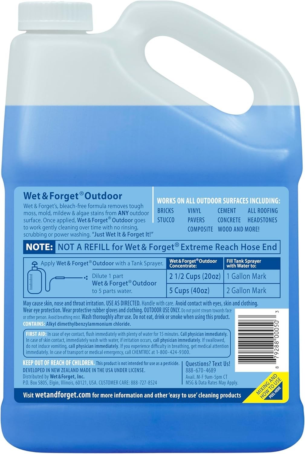 Unscented Multi-Surface Cleaner Concentrate – 128 oz for Tough Algae & Mold