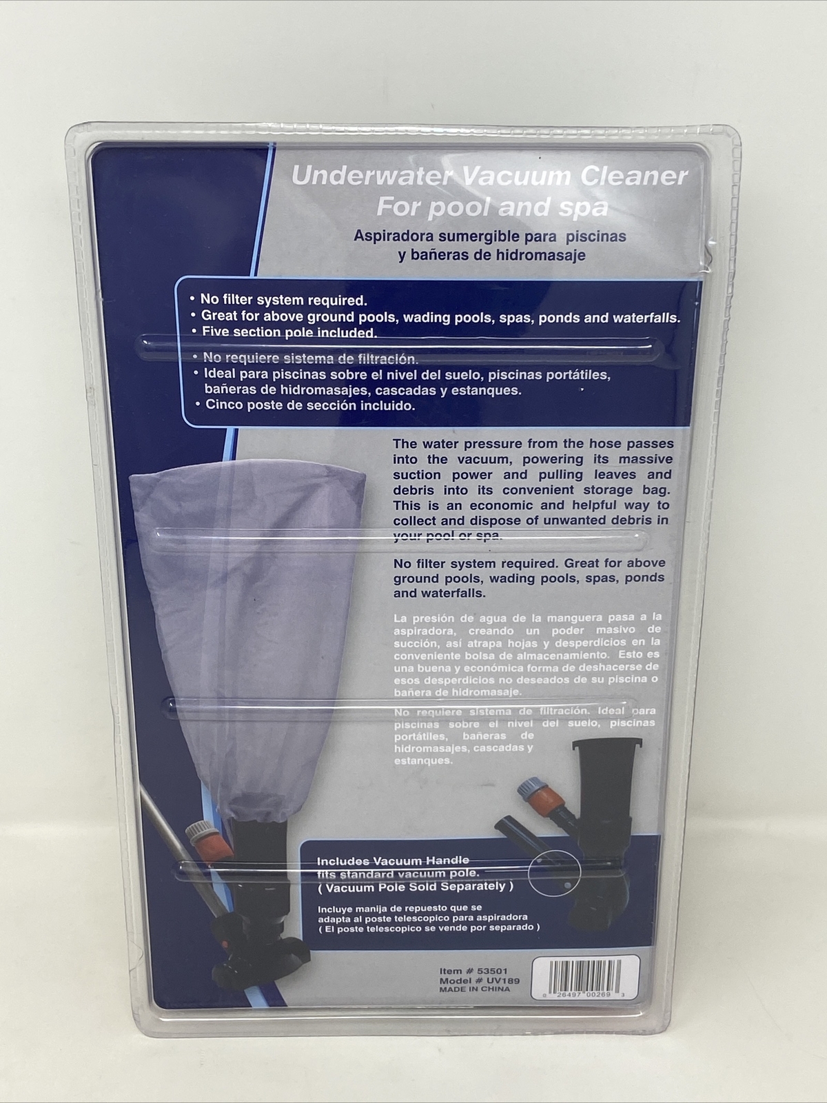 Aqua EZ Underwater Vacuum Cleaner with Aluminum Pole – Model UV189