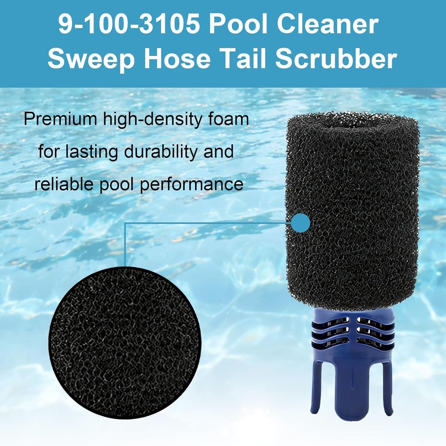 Quick Install Tail Sweep Pro & 10 Foam Scrubber Set for Polaris 180/280/380/360