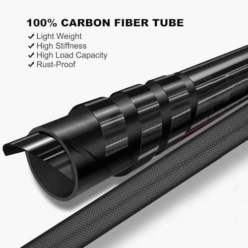 15 FT Carbon Fiber Telescoping Pool Cleaning Pole – Ultra-Lightweight Skimmer To